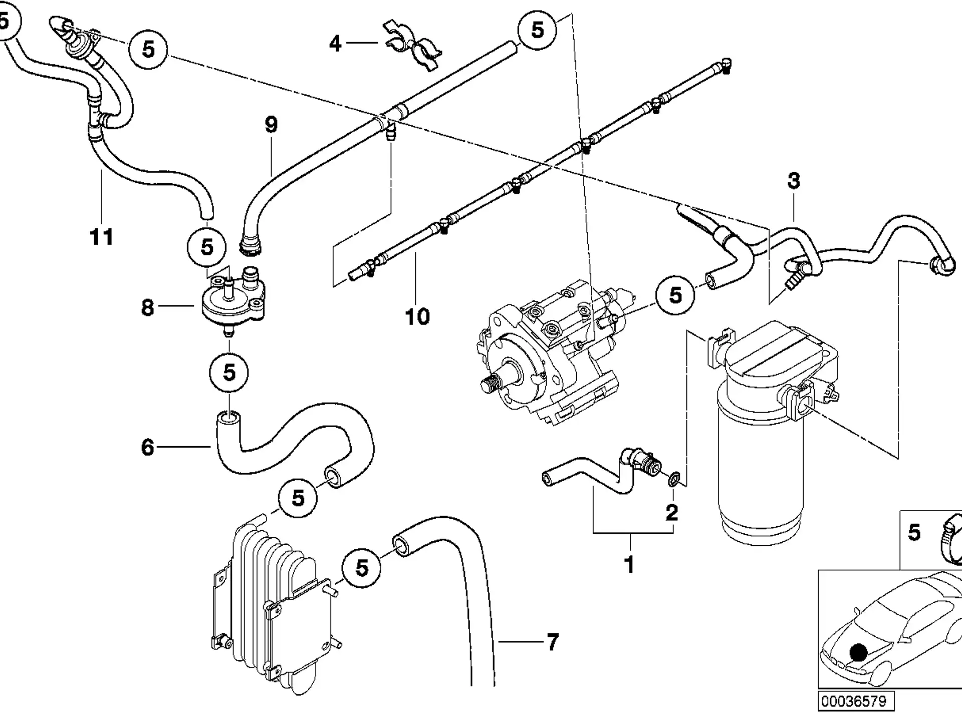 BMW Kraftstoff-Vorlaufleitung E38 E39 13532248055