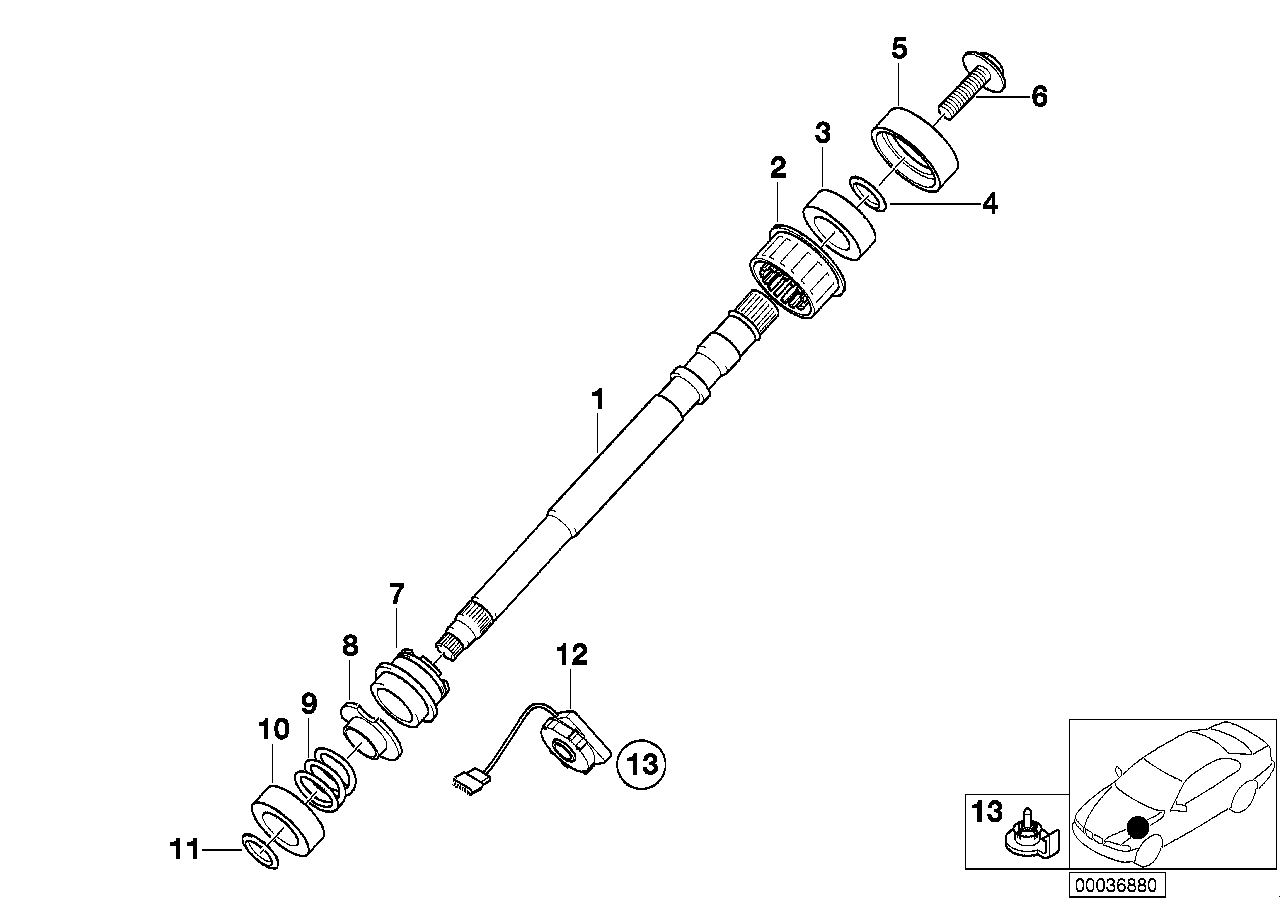 BMW Haltering Lenkwinkelsensor 32311095630