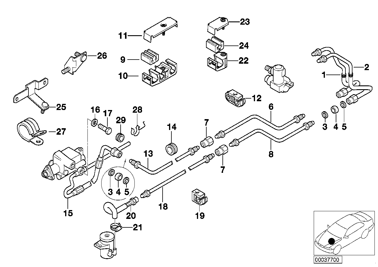 BMW Vorlaufleitung E38 37131091125