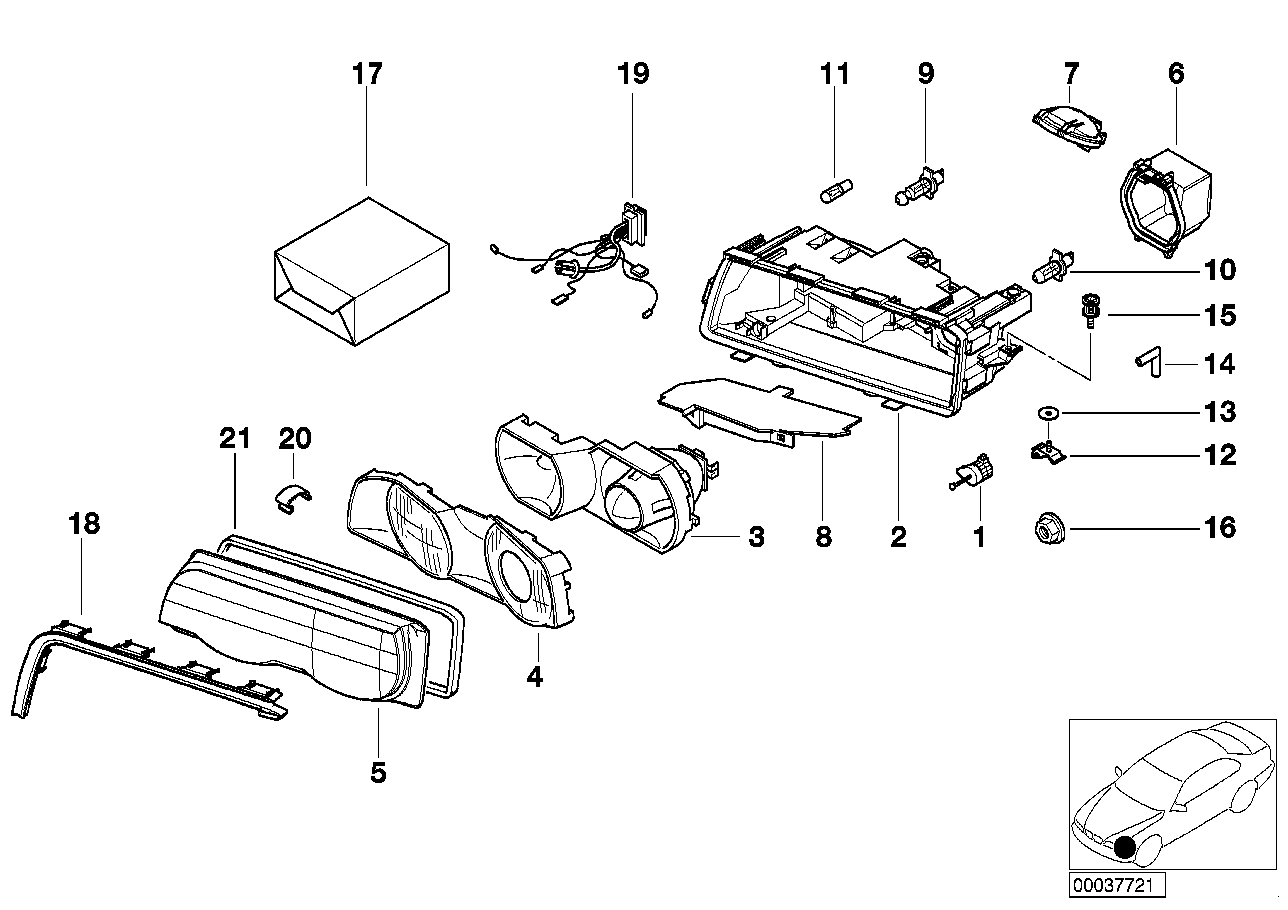 BMW Abdeckung Abblendlicht E38 E83 63128381326 - 7er E38, X3 E83