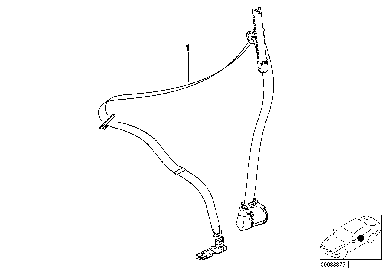BMW Obergurt vorn links mit Kraftbegrenzer E38 E39 72118198567 -
