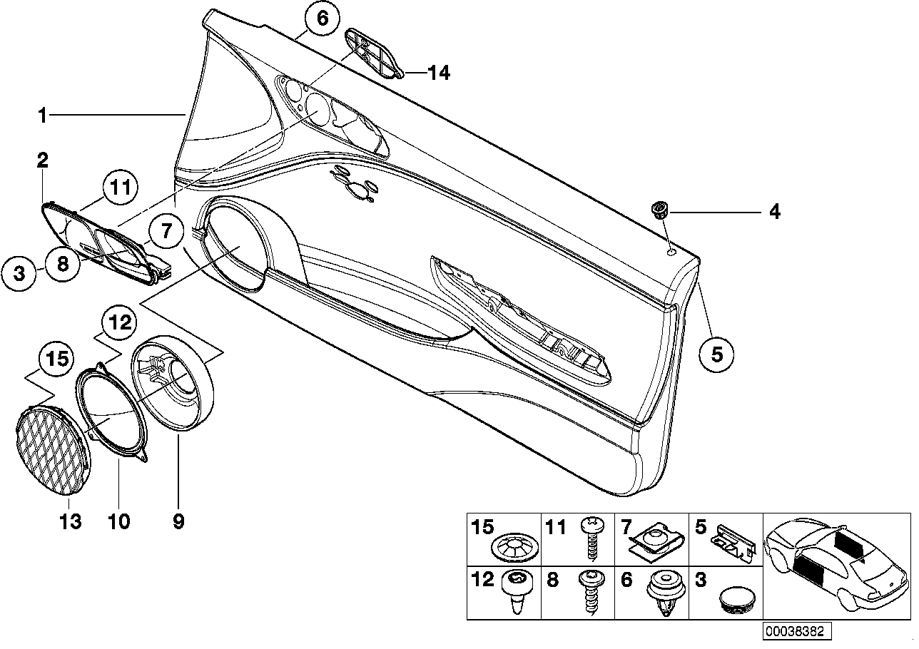 BMW Lautsprecherblende rechts E46 51418224012 - 3er E46