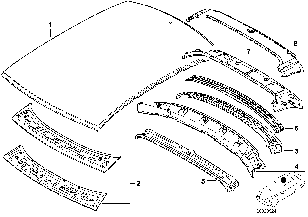 BMW Dachspriegel E46 41328228247 - Bildposition 05