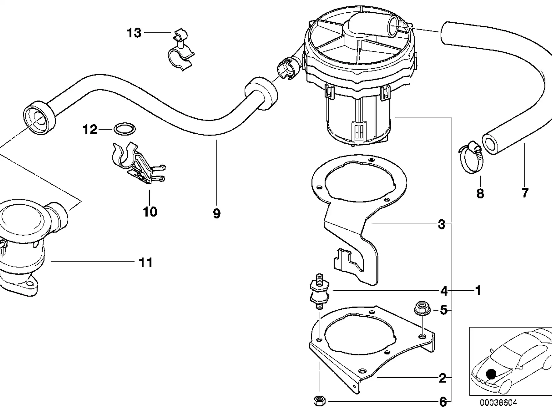 BMW Druckschlauch E36 11721709935