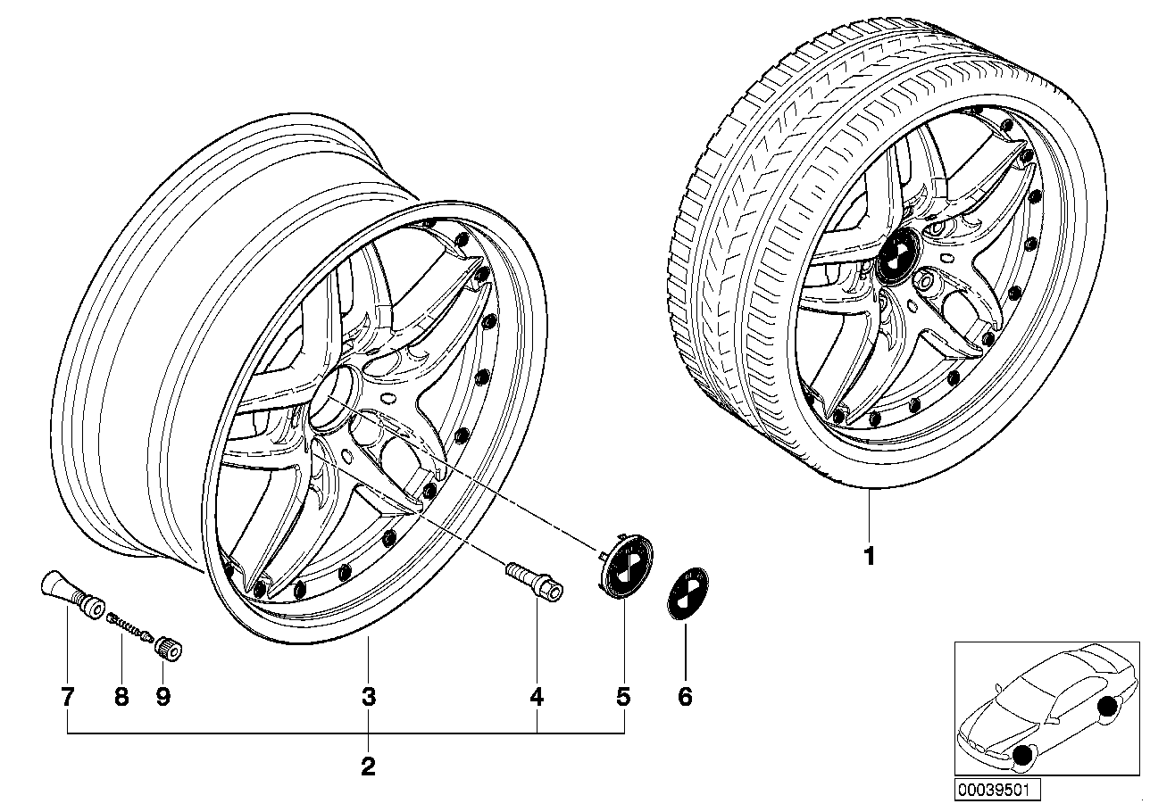 BMW Schraubventil RDC E46 E84 F01 F02 F04 F06 F07 F10 F11 F12 F13