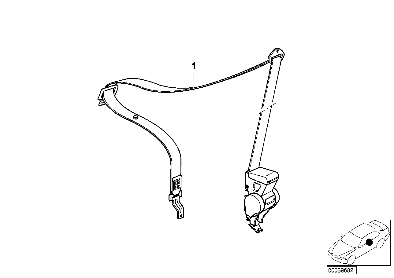 BMW Obergurt vorn links mit Kraftbegrenzer E36 72118200853