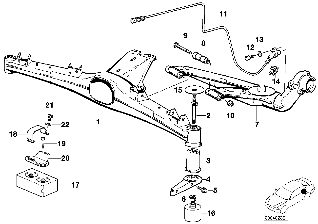 BMW Satz Gummilager E12 E21 E23 E24 E28 E30 E36 33329061945 - 3er