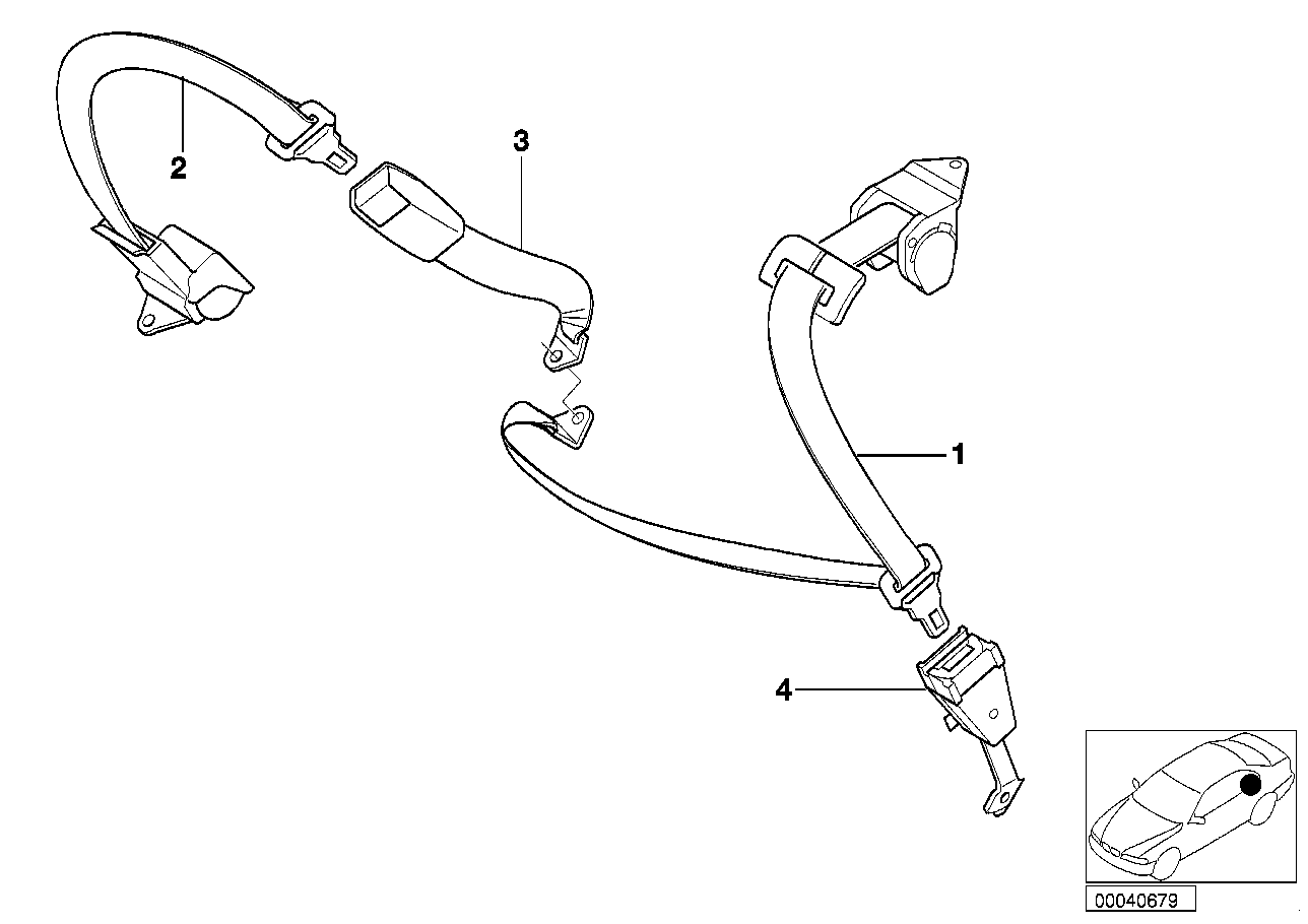 BMW Beckengurt E38 72118174394