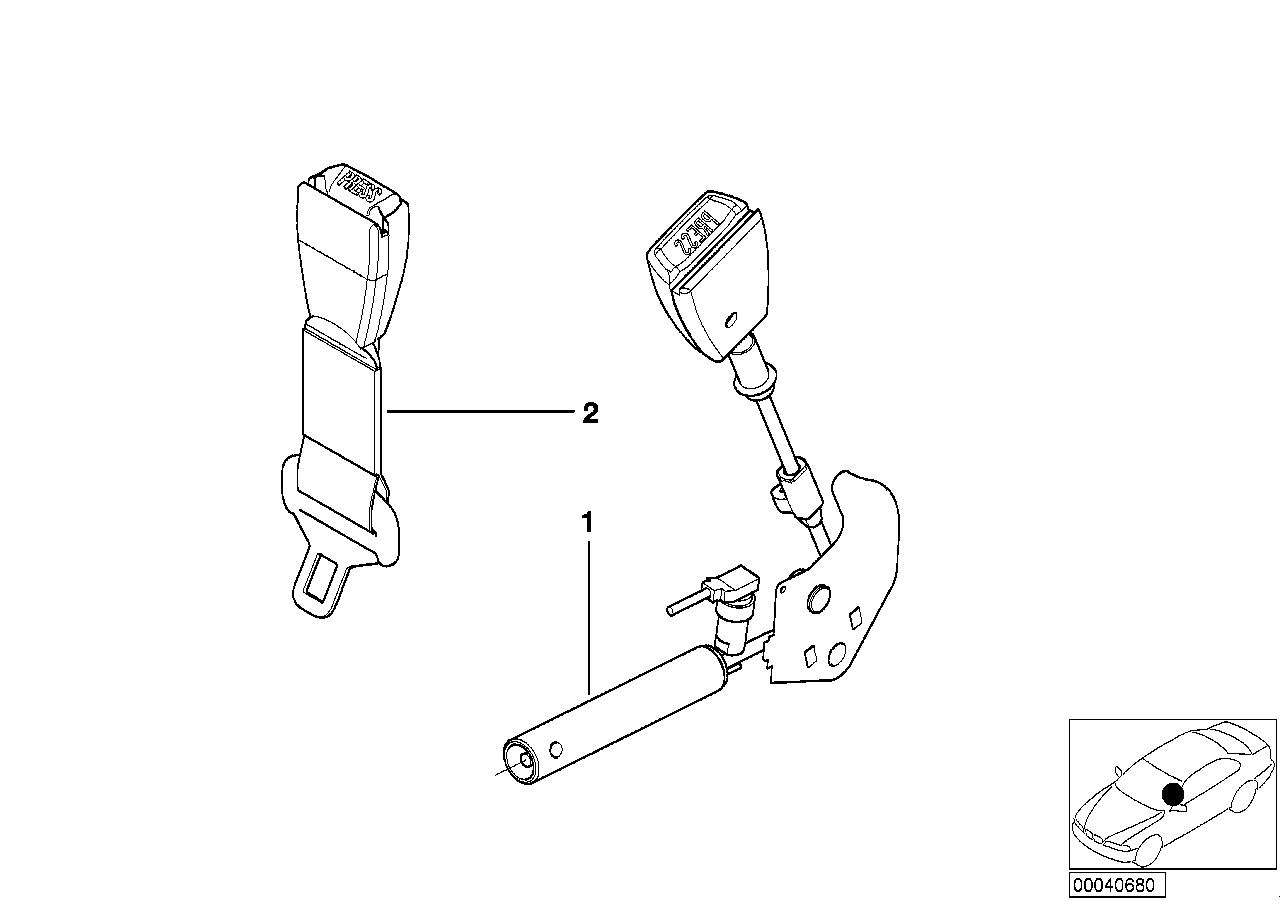 BMW Untergurt mit Gurtstrammer links E38 E39 72118221009