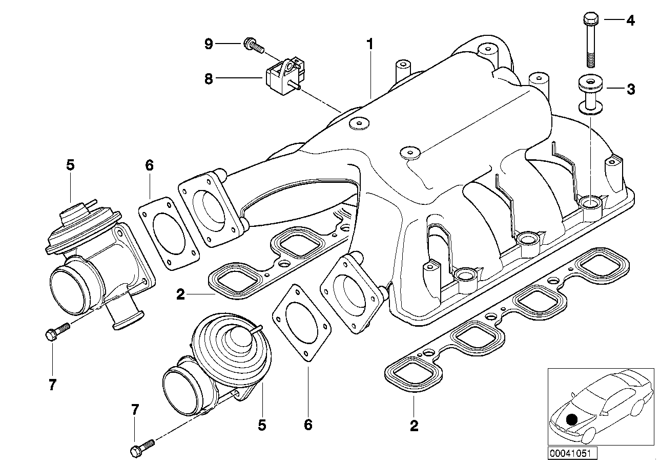 BMW Dichtung asbestfrei E34 E36 E38 E65 11712244899 - Bildpositio