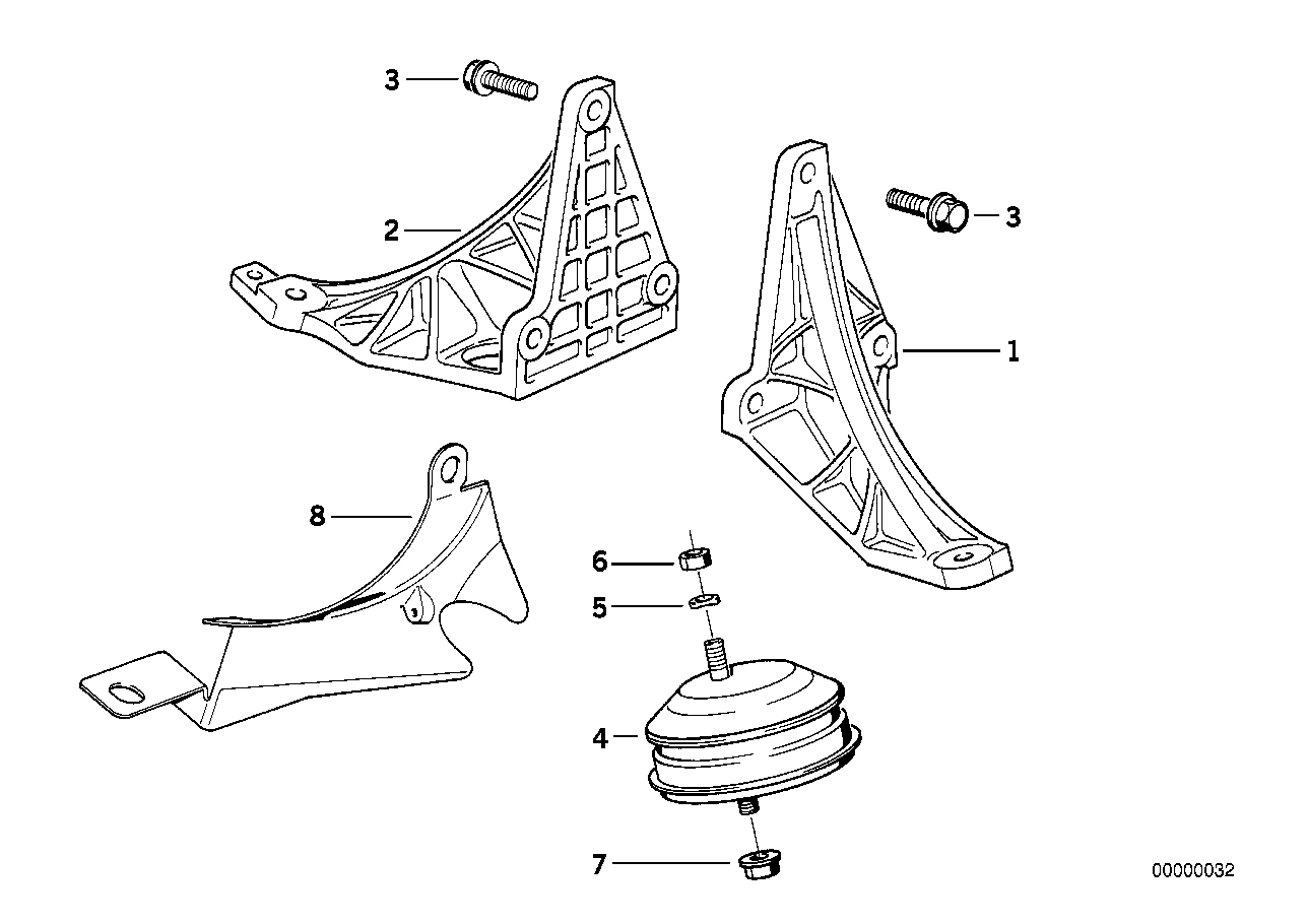 BMW Gummilager E31 E32 E52 22116750820