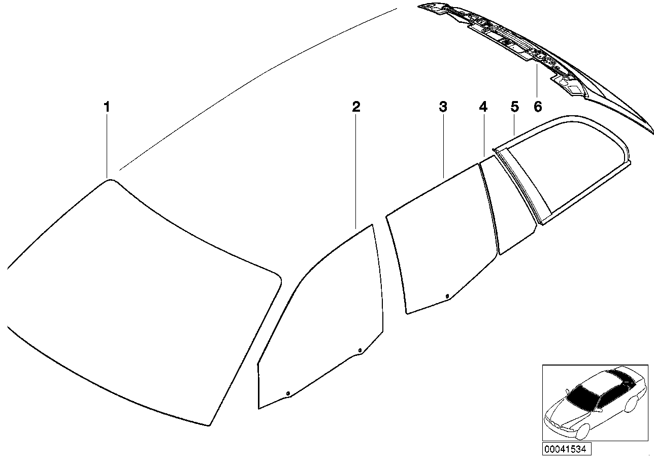 BMW Heckscheibe grün E46 51318255292