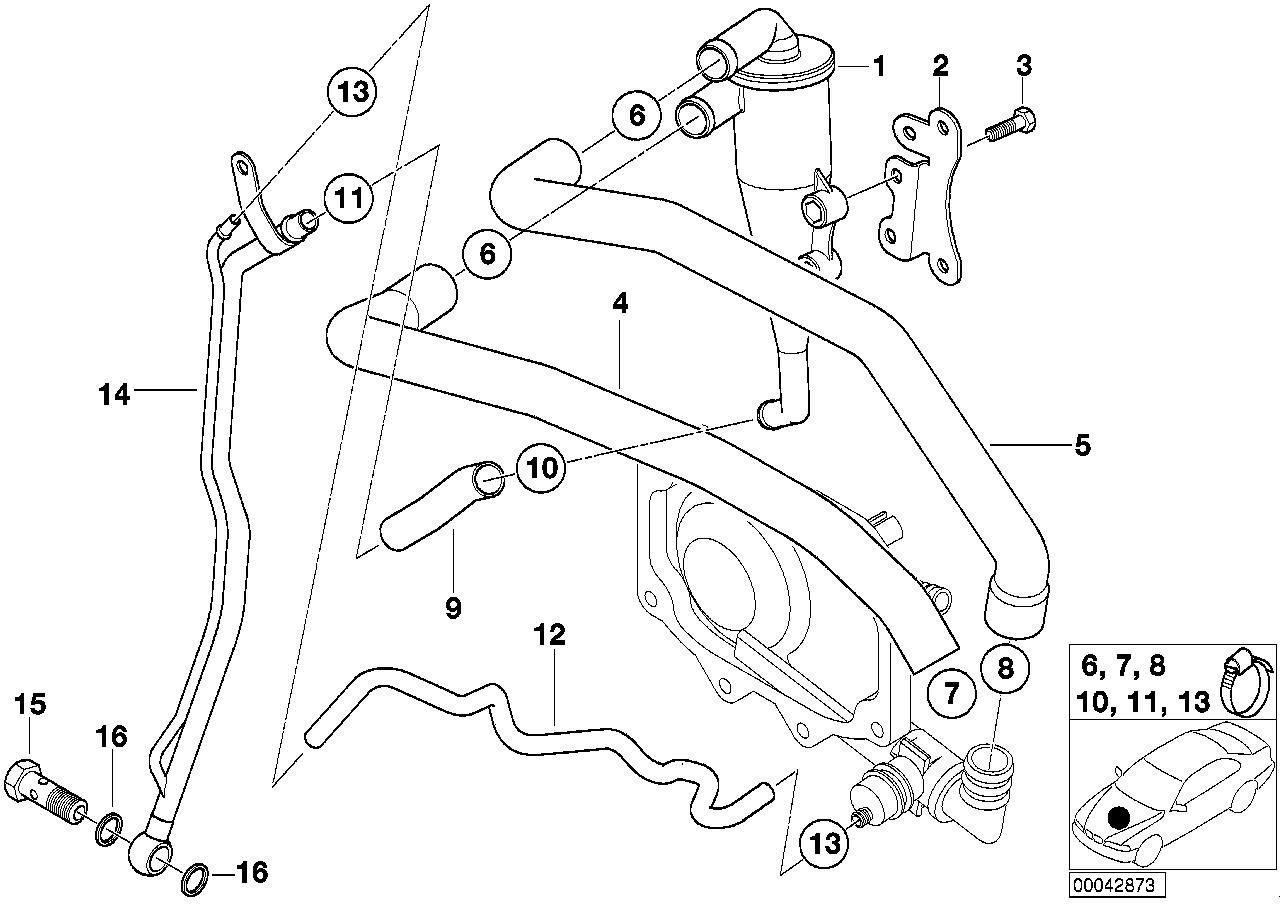BMW Entlüftungsschlauch E53 11157556838 - X5 E53, Z8 E52