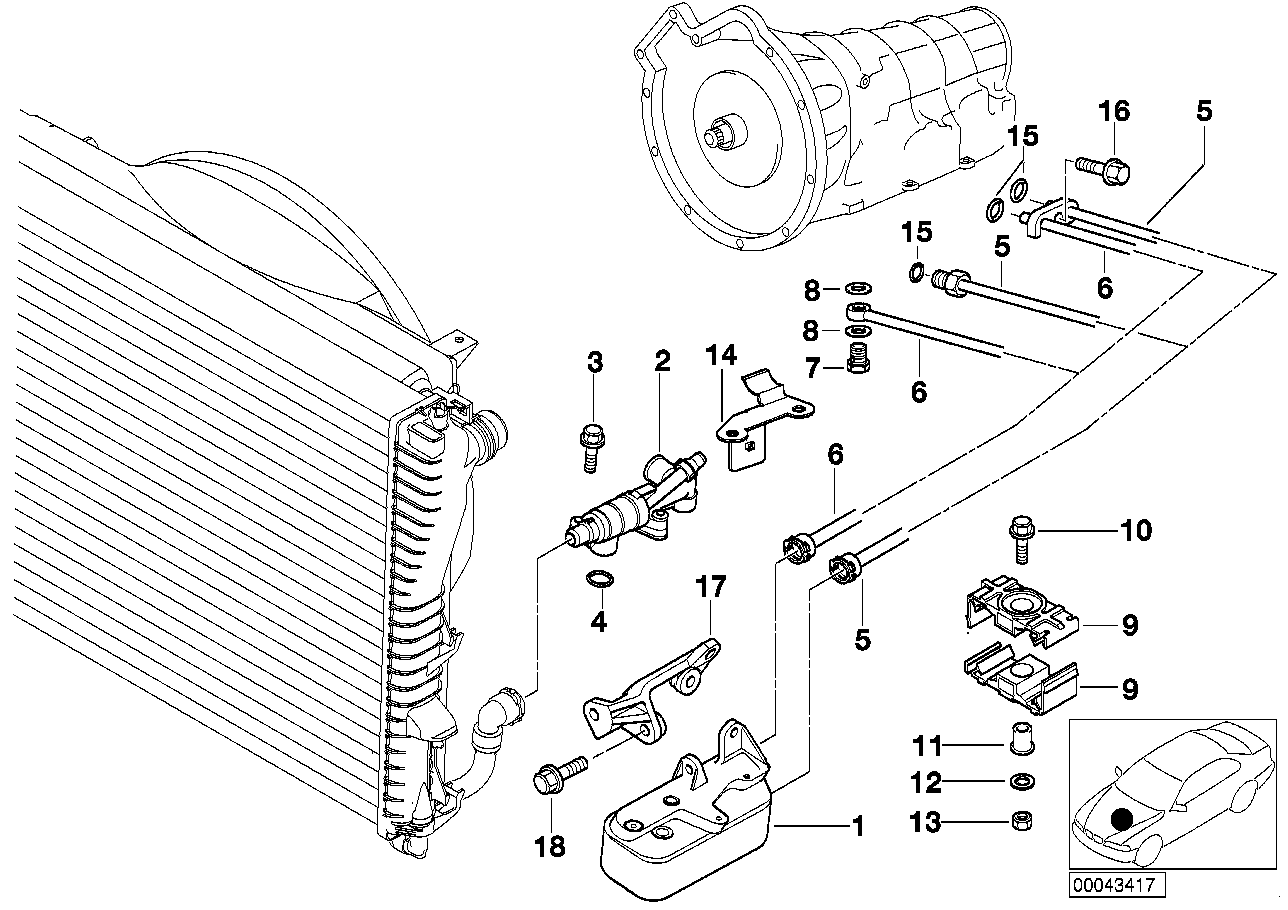 BMW Ölkühlerleitung Vorlauf E38 E39 17221711464