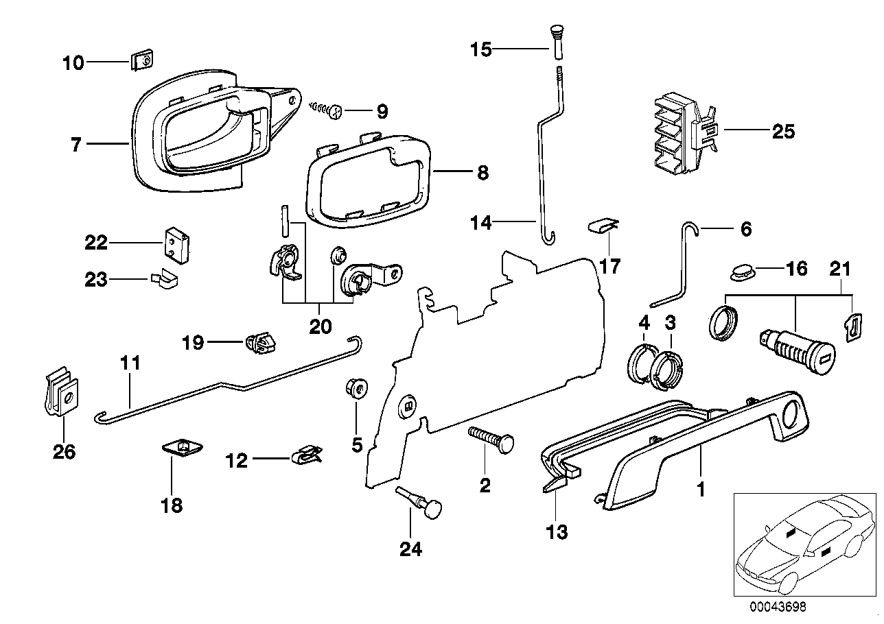 BMW Klammer E30 E32 E34 E36 E39 E70 E91 51228202809 - Z1, Z3, 3er