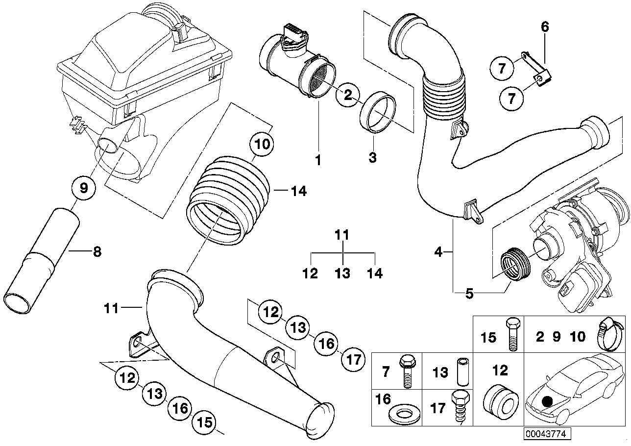 BMW Luftschlauch E38 13711436388
