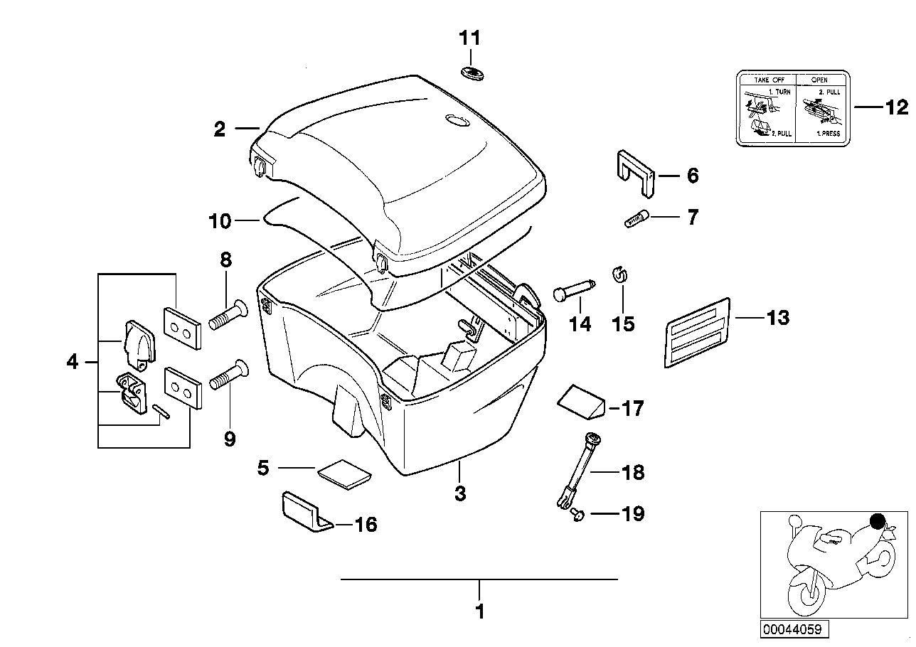 BMW Scharnier Top Case R21 R22 71607651217