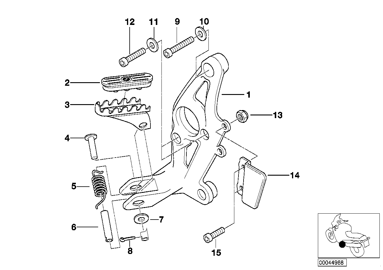 BMW Fussrastengummi K25 R13 R21 R21A 46711242109