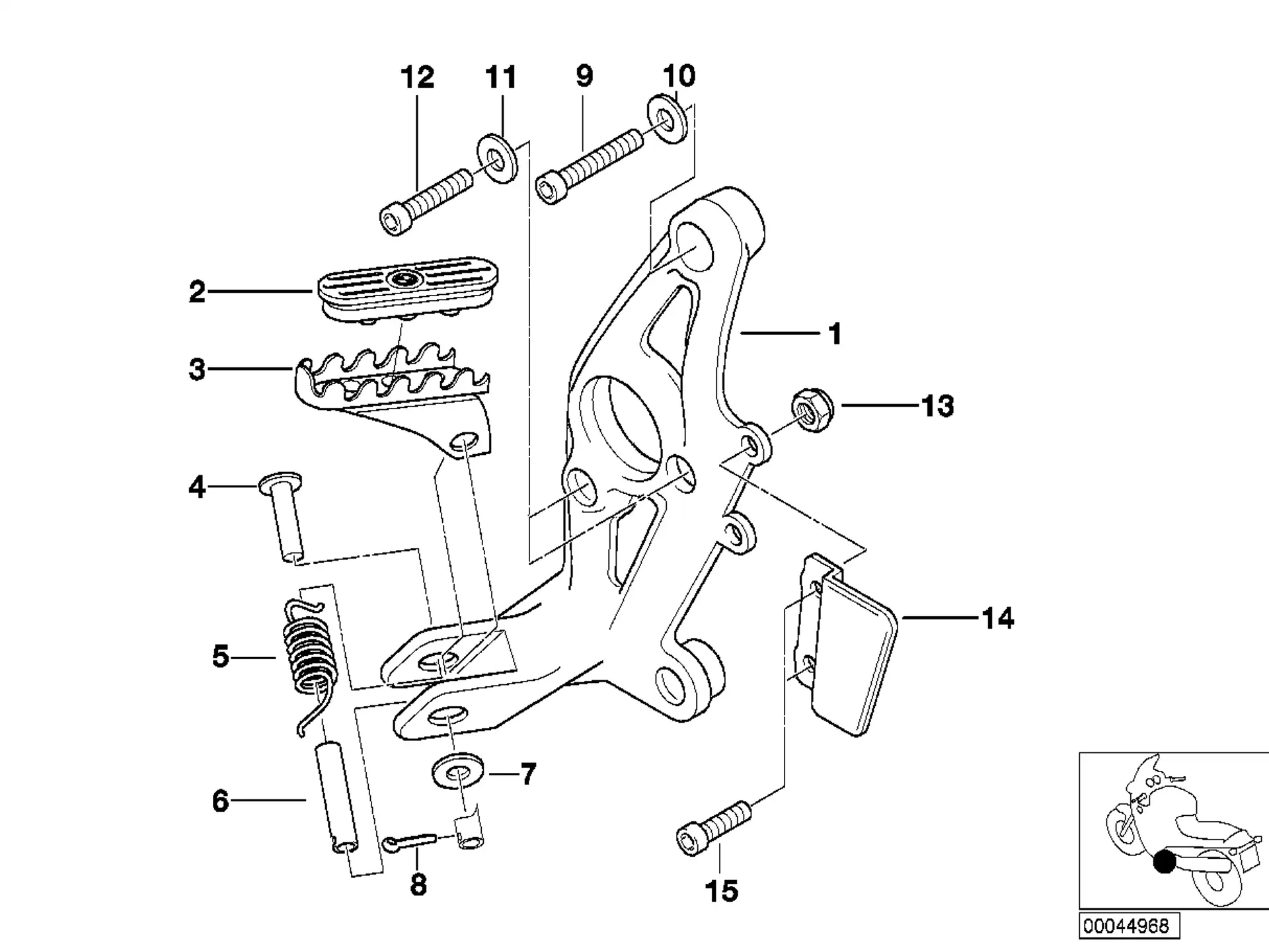 BMW Fussrastengummi K25 R13 R21 R21A 46711242109