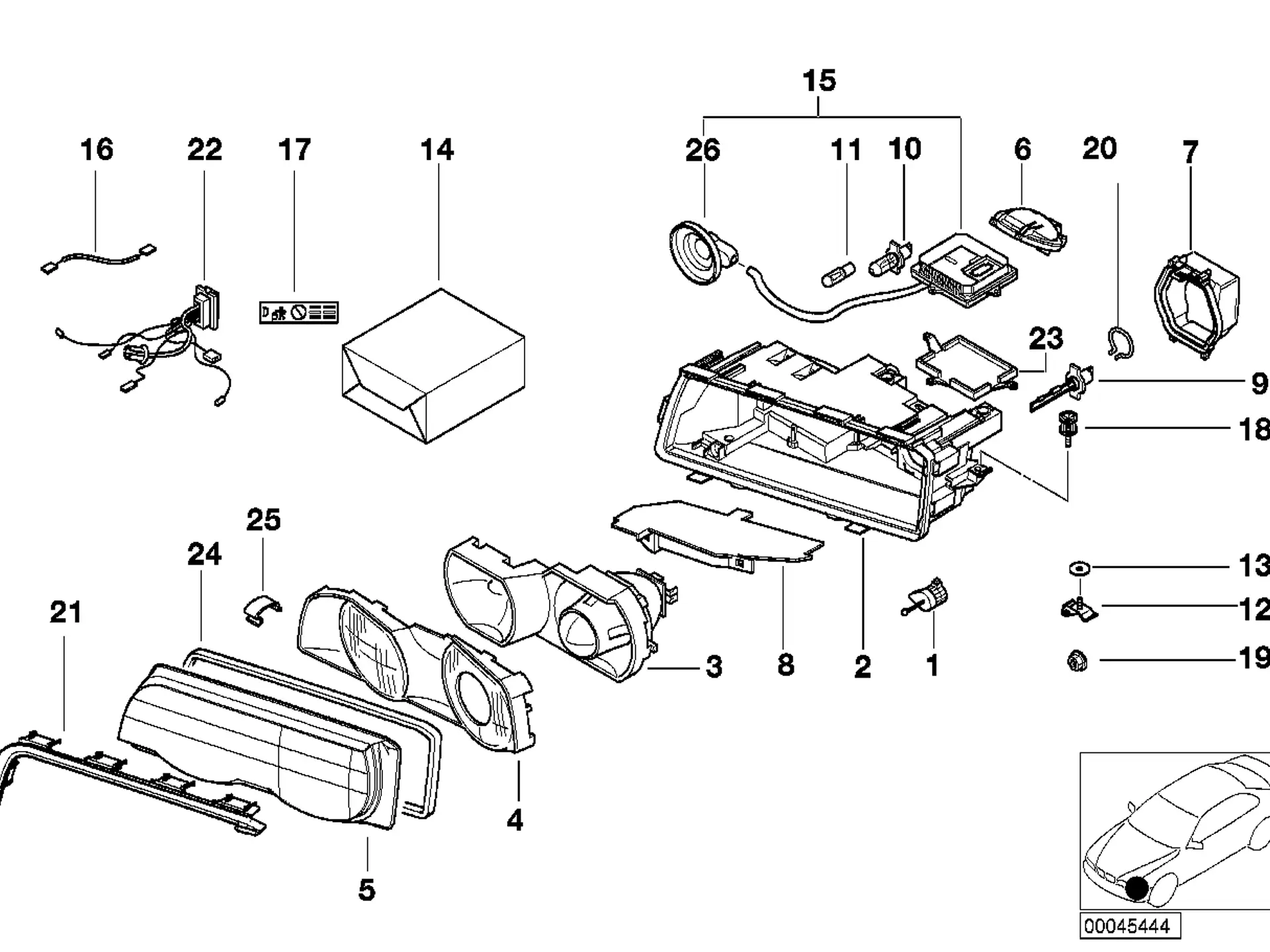 BMW Dichtung Scheinwerfer E38 63128361290