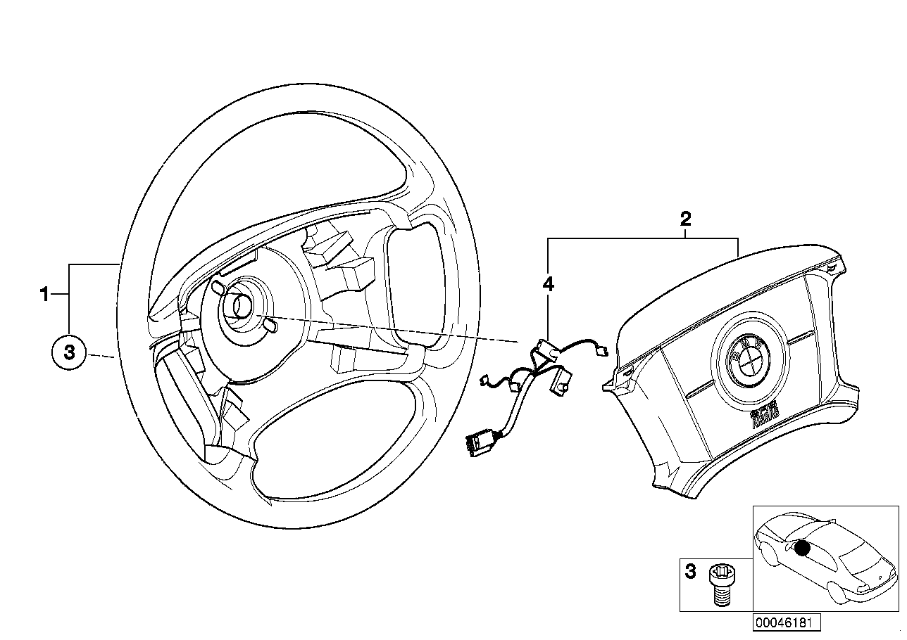 BMW Verbindungsleitung Airbag / Schleifring E46 32306750166 - 3er