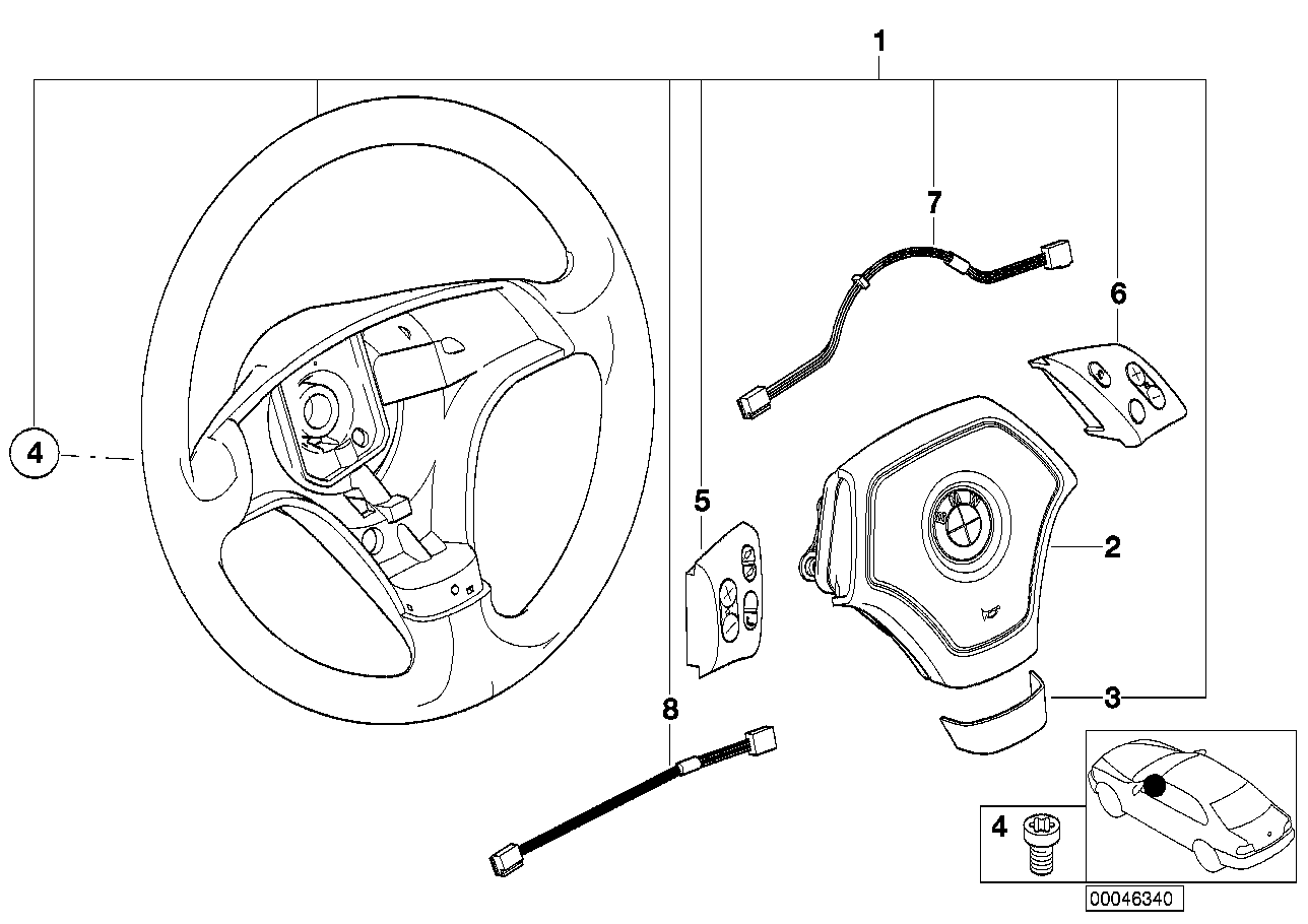 BMW Schalter Geschwindigkeitsregelung E46 61318375395 - 3er E46