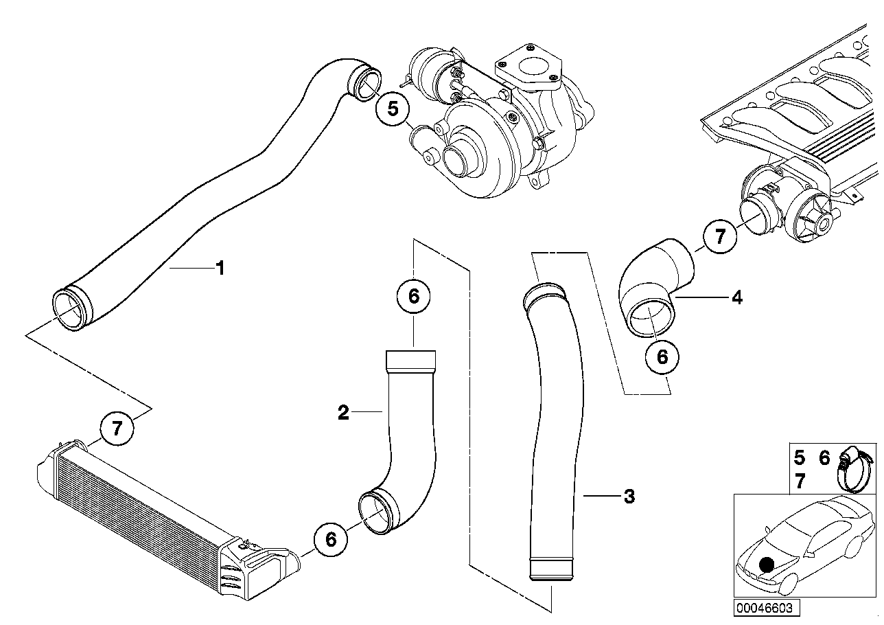 BMW Schlauchschelle E38 E39 E46 E53 E82 E88 11617786526 - Bildpos