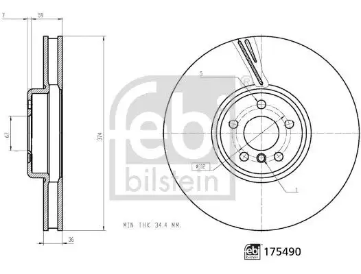 FEBI BILSTEIN Bremsscheibe IFEN175490