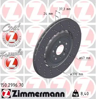 ZIMMERMANN Bremsscheibe 4250238790471