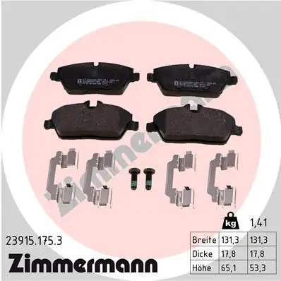 ZIMMERMANN Bremsbelagsatz, Scheibenbremse 4250238760283