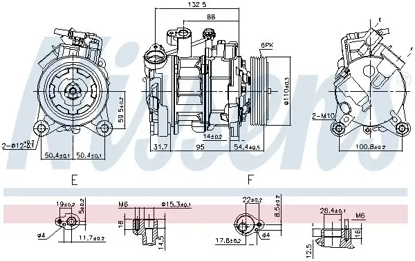 NISSENS Kompressor, Klimaanlage 5707286383005