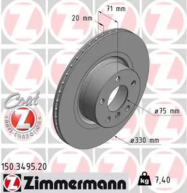 ZIMMERMANN Bremsscheibe IZIN150349520