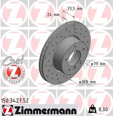 ZIMMERMANN Bremsscheibe 4250238749790