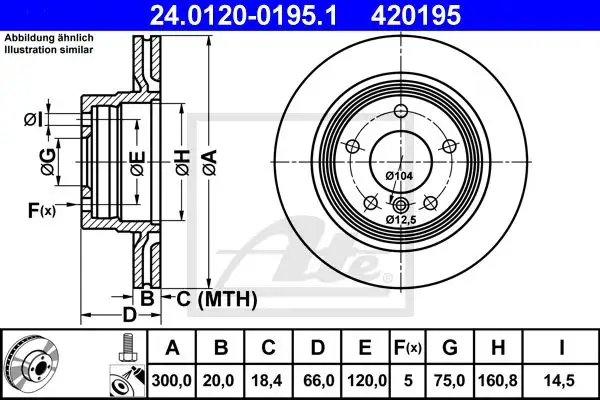 ATE Bremsscheibe IATE24012001951