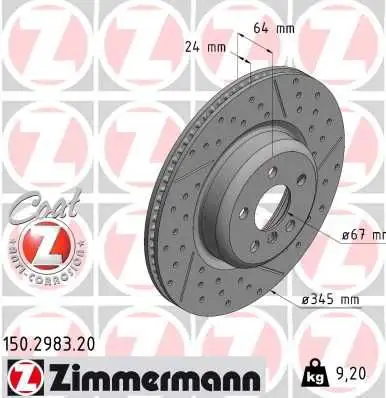 ZIMMERMANN Bremsscheibe IZIN150298320