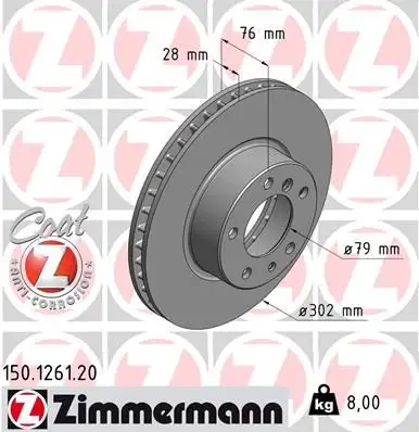 ZIMMERMANN Bremsscheibe IZIN150126120