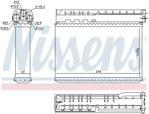 NISSENS Wärmetauscher, Innenraumheizung INIS70512