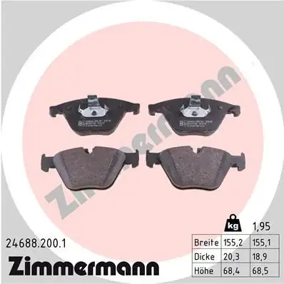 ZIMMERMANN Bremsbelagsatz, Scheibenbremse IZIN246882001
