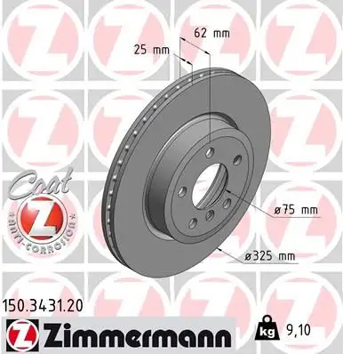 ZIMMERMANN Bremsscheibe IZIN150343120