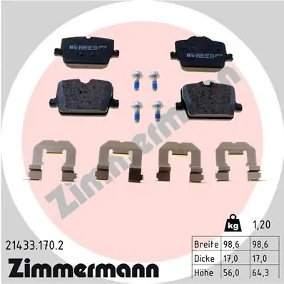 ZIMMERMANN Bremsbelagsatz, Scheibenbremse 4250238785743