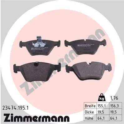 ZIMMERMANN Bremsbelagsatz, Scheibenbremse IZIN234741951