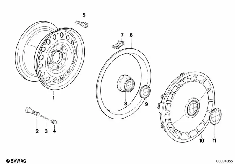 BMW Stahlfelge Styl. 1 Silber 5J ET35 E30