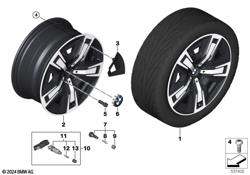 BMW Alufelge Aerodynamik 1056 bicolor (jet black uni/hochglanzpol