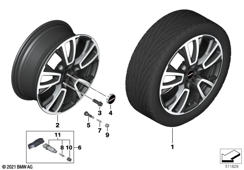 MINI Alufelge Mini Spoke 902 bicolor (jet black uni/hochglanzpoliert) 7Jx18 ET54 F56