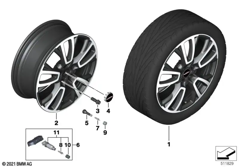 MINI Alufelge Mini Spoke 902 (jet black uni/hochglanzpoliert) 7J