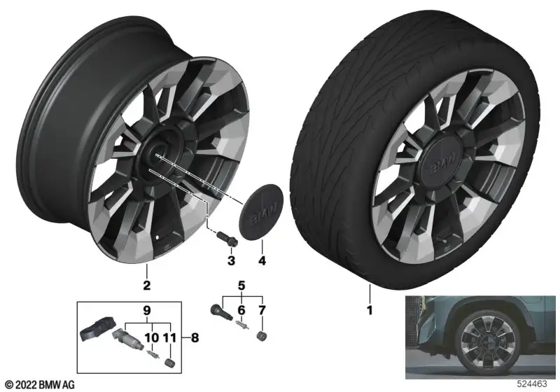 BMW Alufelge M Sternspeiche 923 bicolor (jet black uni/hochglanzp