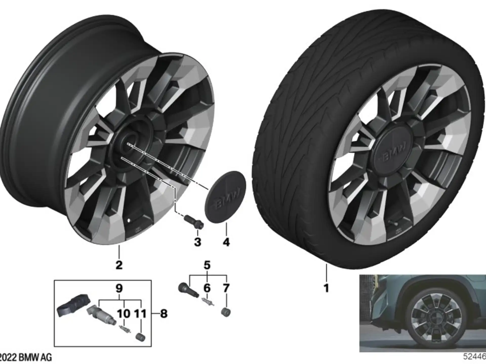 BMW Alufelge M Sternspeiche 923 bicolor (jet black uni/hochglanzpoliert) 10Jx23 ET22 XM G09