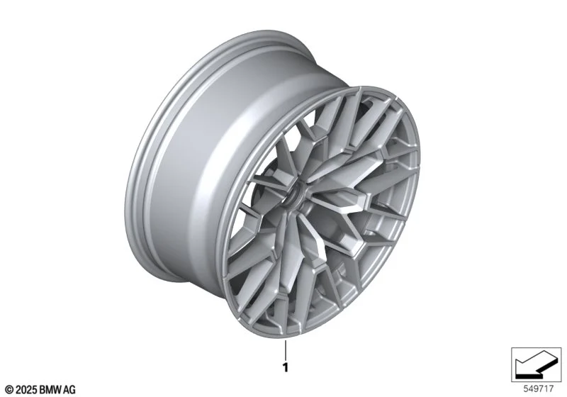 BMW Alufelge Individual LM-Rad Silber 9,5Jx20 ET20 4er G82 LCI