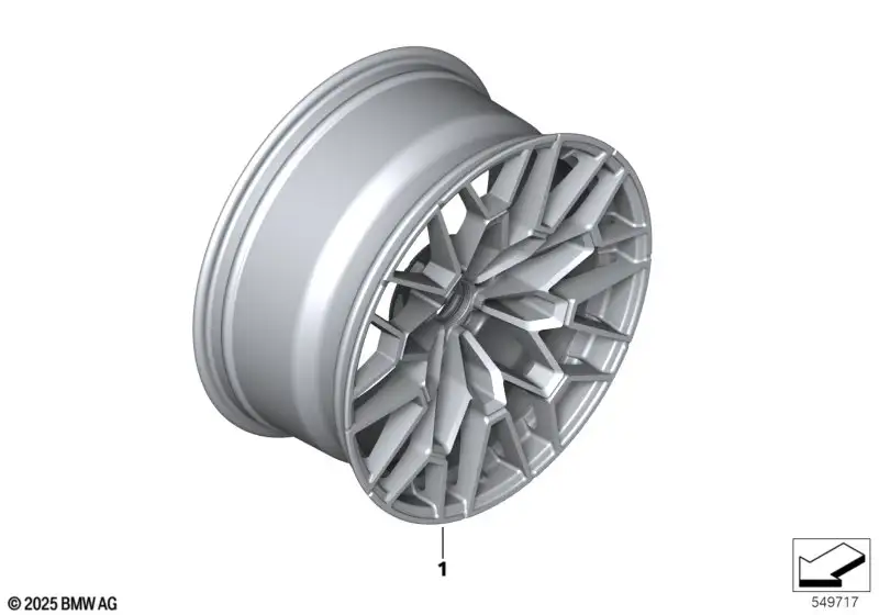 BMW Alufelge Individual LM-Rad Silber 9,5J ET20 4er G82 LCI
