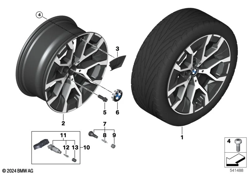 BMW Alufelge Aerodynamik 941 bicolor (midnight grey/hochglanzpoliert) E-8,5Jx19 ET26 X3 G45
